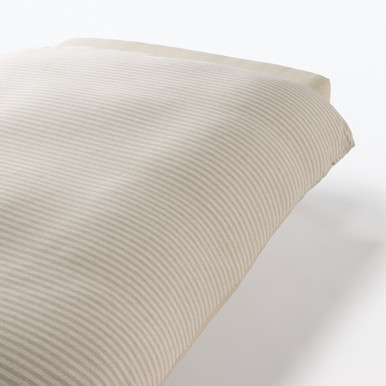 MUJI | Bettdeckenbezug aus Baumwoll‐Jersey ‐ Single Melierter Brauner Streifen Einzel