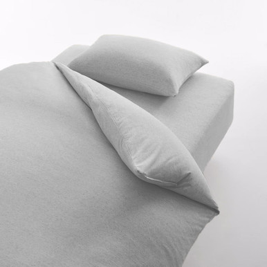 MUJI | Bettdeckenbezug aus Baumwoll‐Jersey ‐ Large Double Grau Meliert King