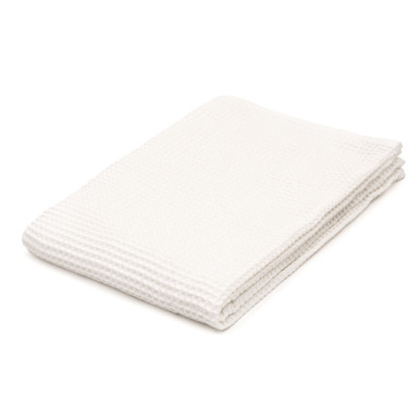 MUJI | Badehandtuch aus Bio‐Baumwolle mit Waffelmuster Weiß Badetuch