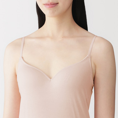 MUJI | Damen‐Camisole aus Lyocell‐Mischung mit versteckte Unterstützung Schwarz XS