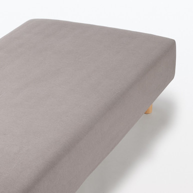 MUJI | Spannbetttuch aus Flanell-Baumwolle - Single Beige Einzel