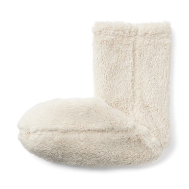 MUJI | Damen-Haussocken aus recyceltem Polyester-Boa-Fleece Graubraun 36 - 39