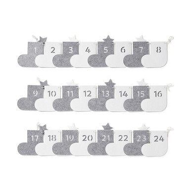 MUJI | Hängender Adventskalender aus Filz – Weiß/Grau