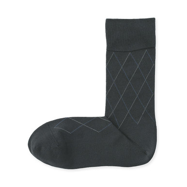 MUJI | Herren-Business-Socken aus Baumwollmischung mit Argyle-Muster Dunkelmarine Kariert 39 - 43