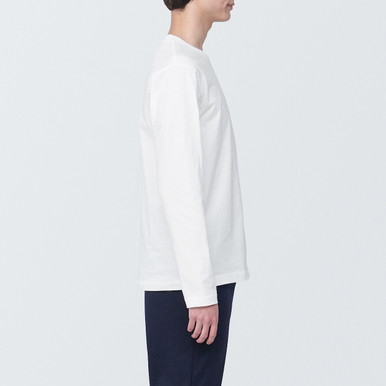 MUJI | Herren Longsleeve aus gewaschenem Jersey Schwarz XS