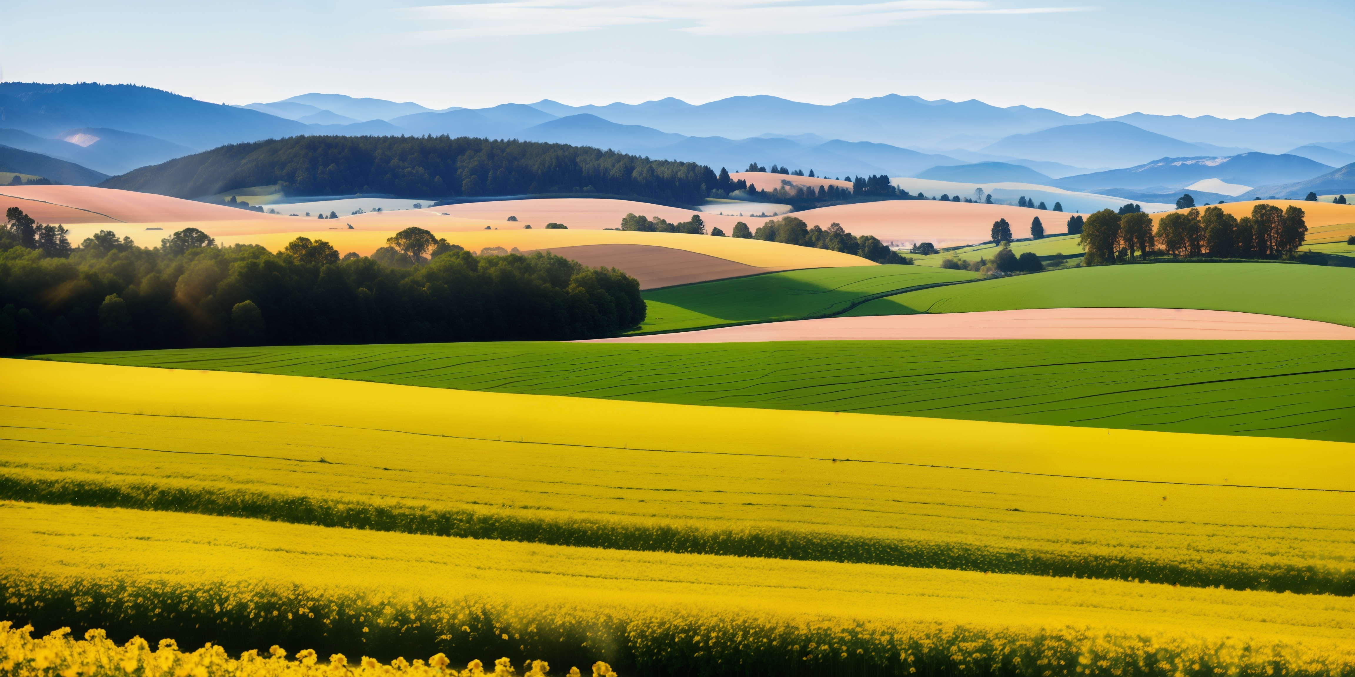 Sunrise over beautiful rolling hills