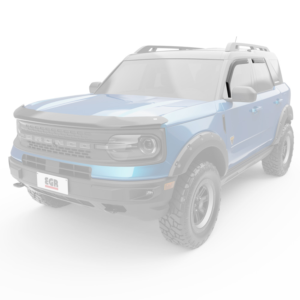 IKON MOTORSPORTS In-Channel Window Visors For 2021-2025 Ford Bronco Sport - Smoke Tinted, 4-Piece Set, Rain Guards