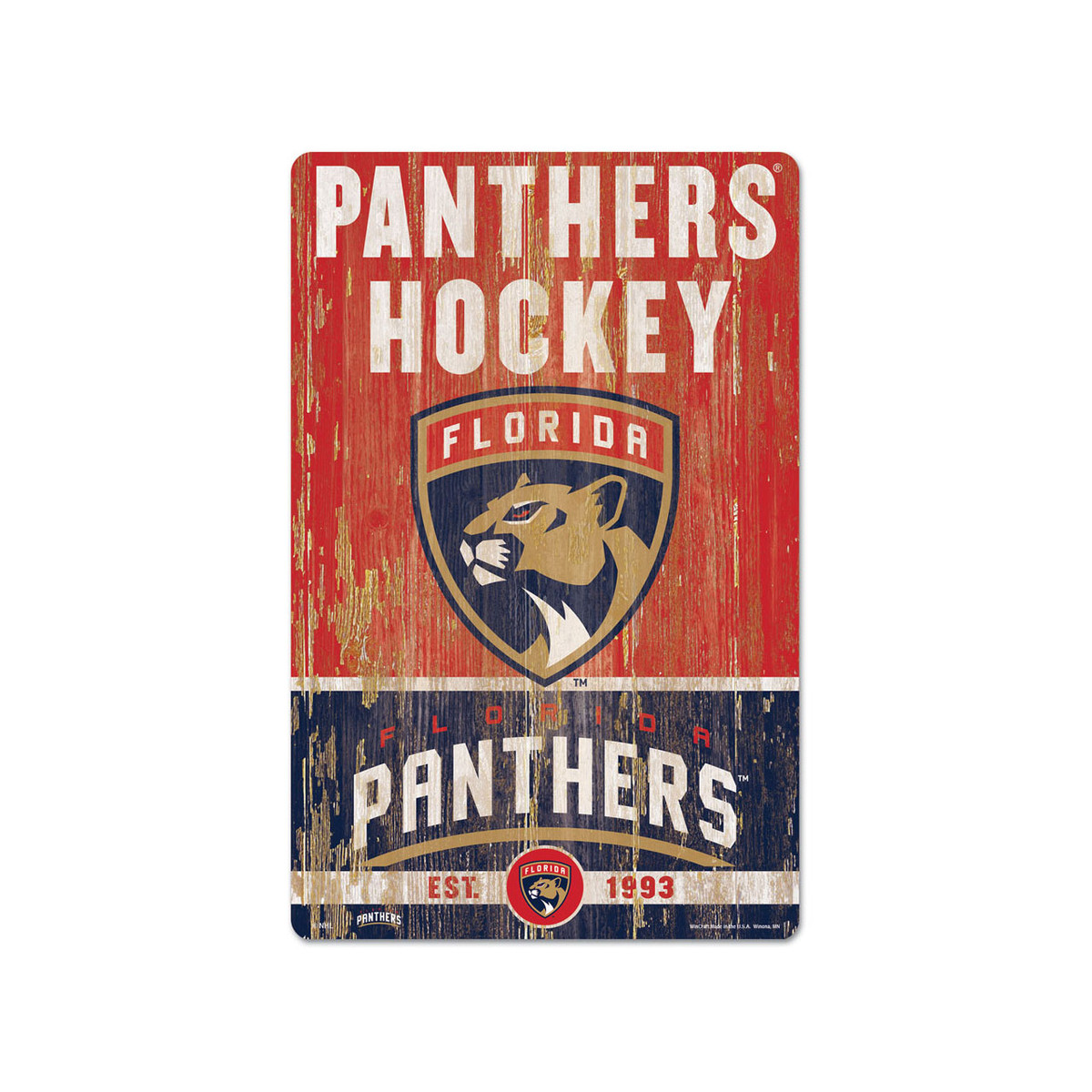 Florida Panthers Wood Slogan Sign