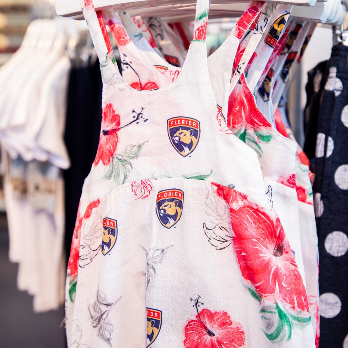 Florida Panthers Infant Girls Floral Overall Romper