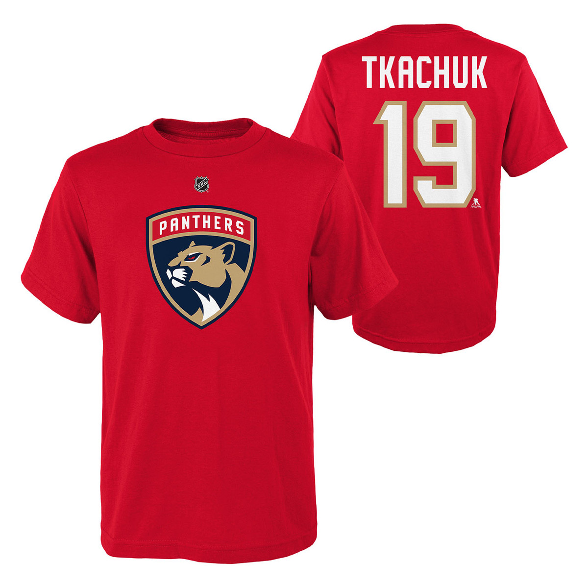 Florida Panthers Youth #19 Matthew Tkachuk Name & Number Shirt