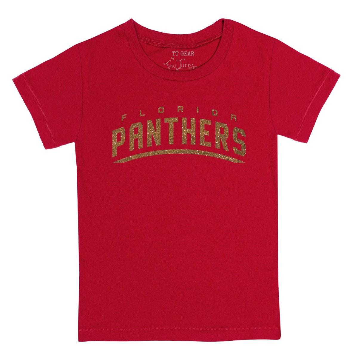 Florida Panthers Youth Girls Glitter Wordmark Shirt