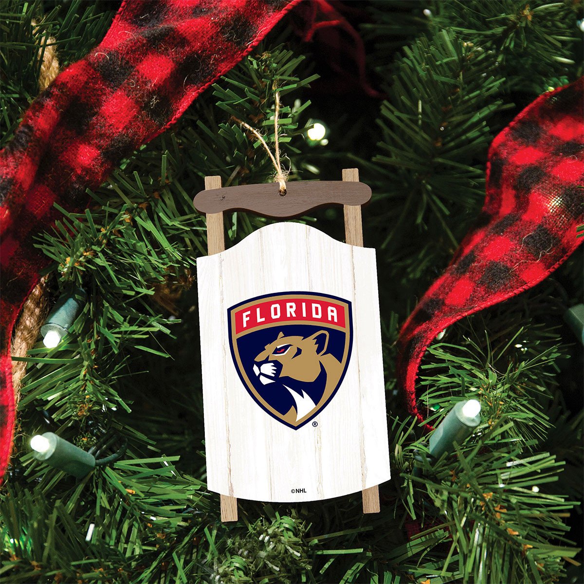 Florida Panthers Holiday Sled Ornament