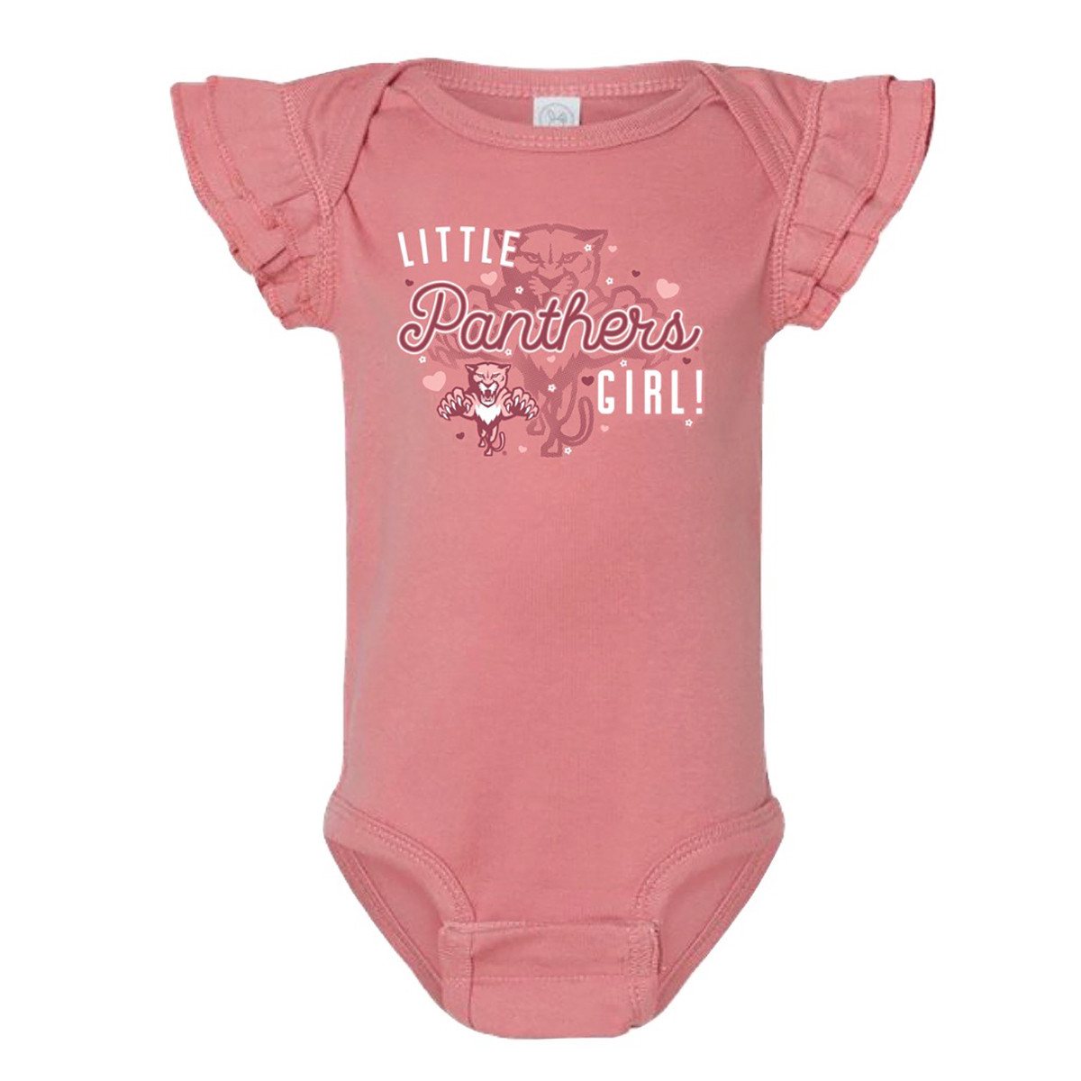 Florida Panthers Infant Girls Leaping Cat Flutter Sleeve Bodysuit