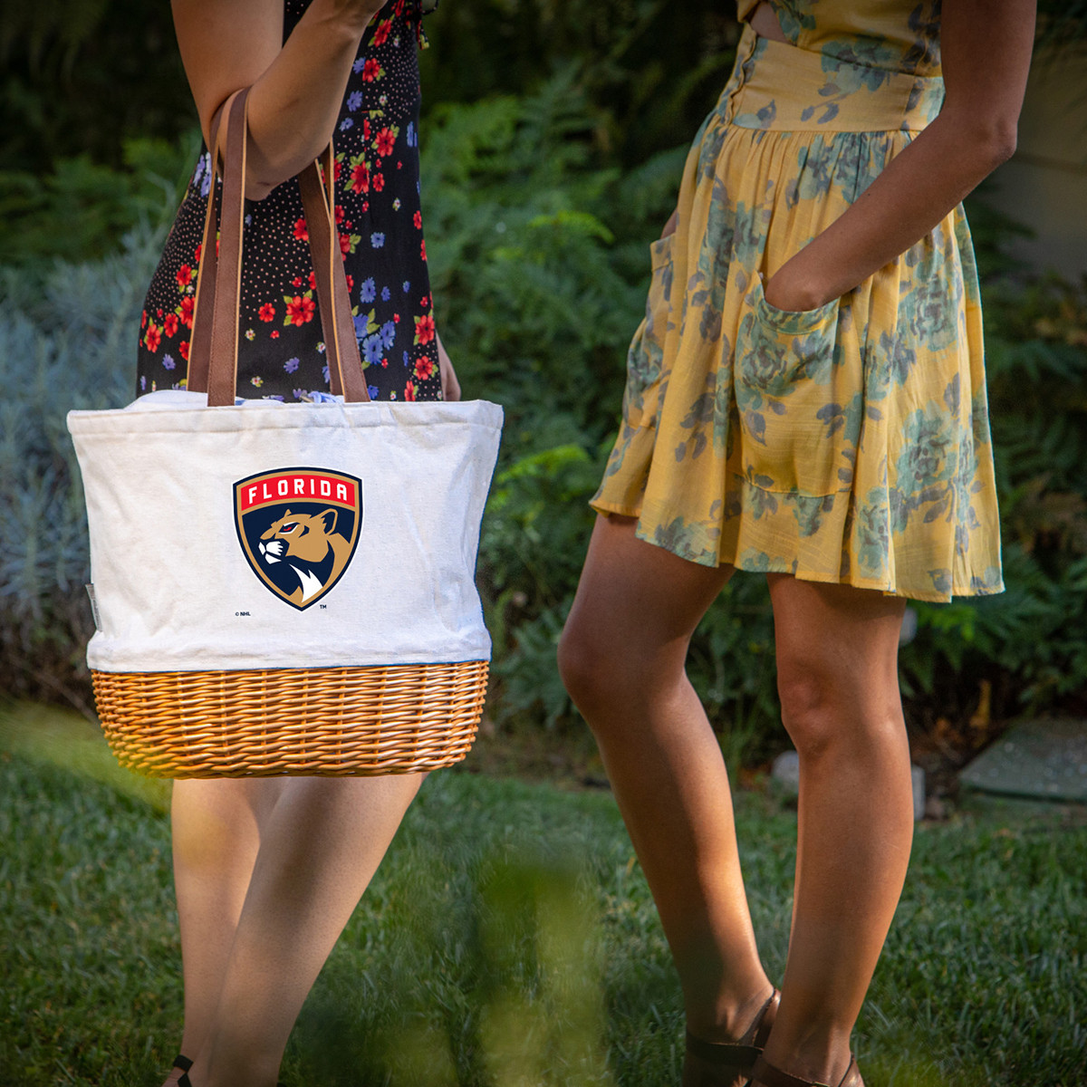 Florida Panthers Coronado Canvas and Willow Basket Tote
