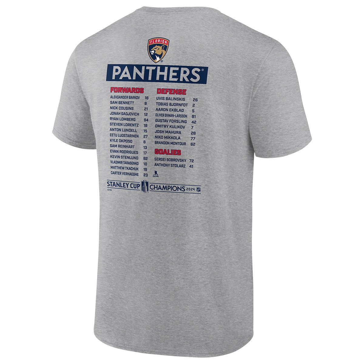 Florida Panthers 2024 Stanley Cup Champions Roster T-Shirt