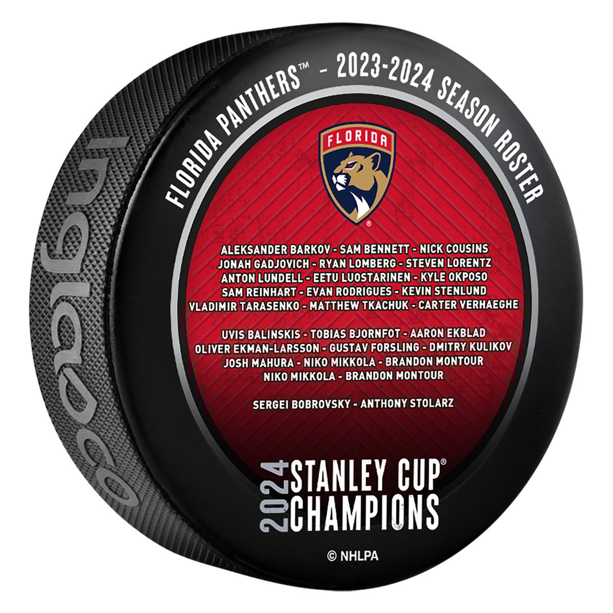 Florida Panthers 2024 Stanley Cup Champions Roster Puck