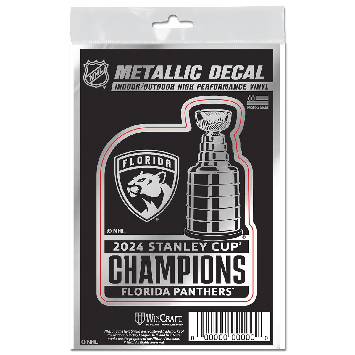 Florida Panthers 2024 Stanley Cup Champions Metallic Decal