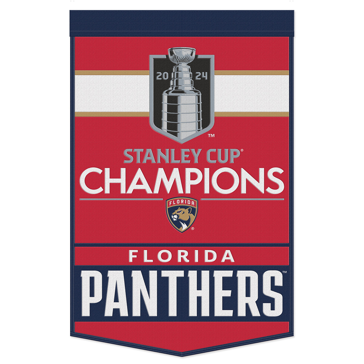 Florida Panthers 2024 Stanley Cup Champions Wool Banner - FLA TEAM