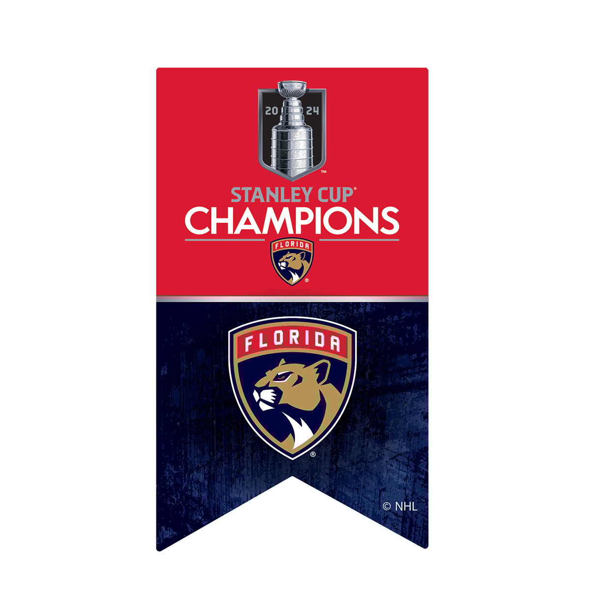 Florida Panthers 2024 Stanley Cup Champions Banner Pin