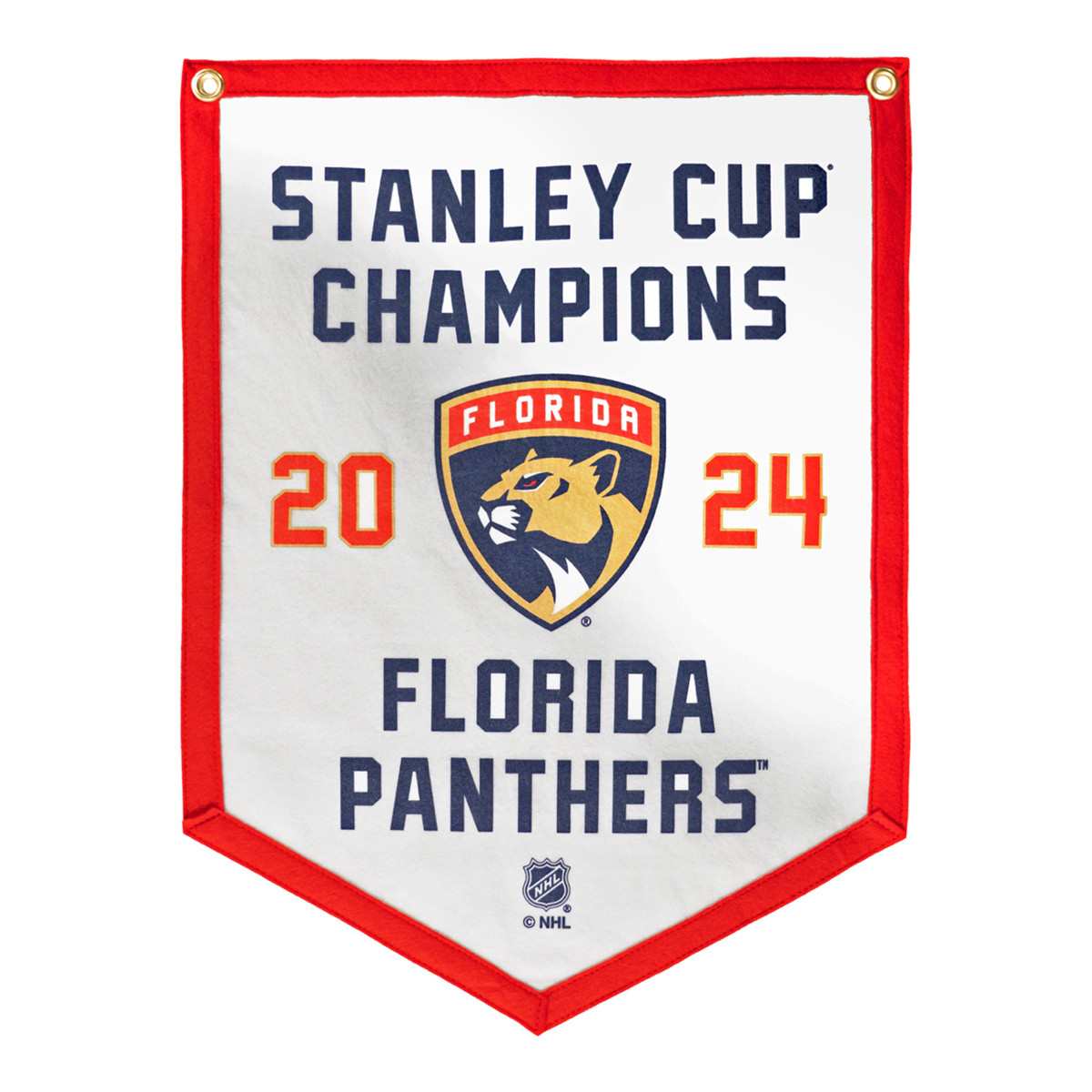 Florida Panthers 2024 Stanley Cup Champions Felt Banner