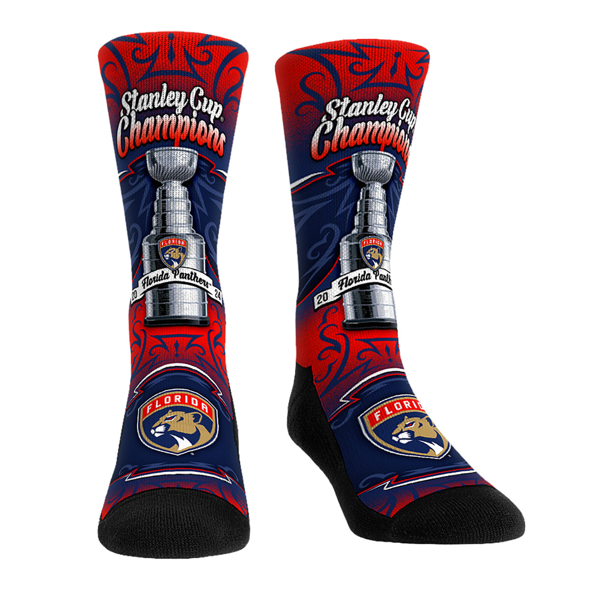 Florida Panthers 2024 Stanley Cup Champions Trophy Triumph Socks