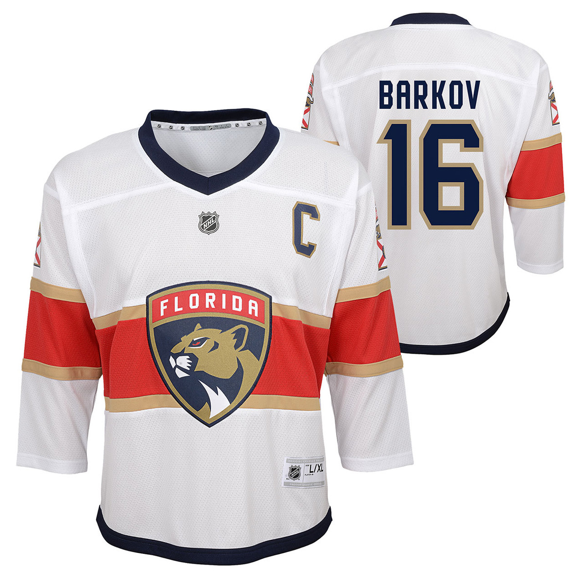Florida Panthers Youth #16 Aleksander Barkov Road Jersey - FLA