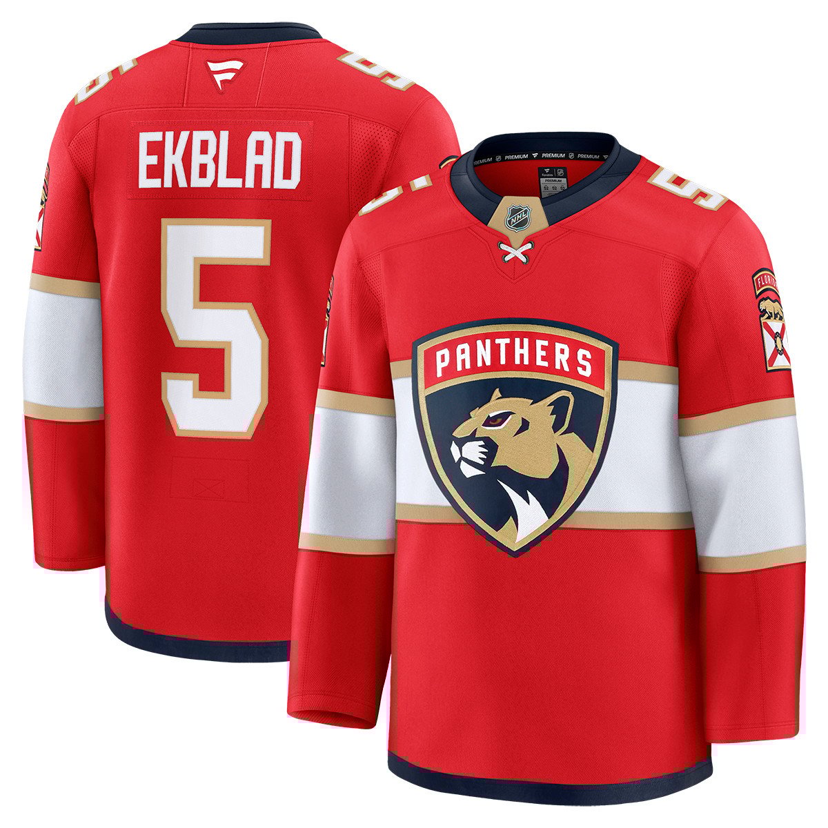 Florida Panthers #5 Aaron Ekblad Premium Authentic Home Jersey