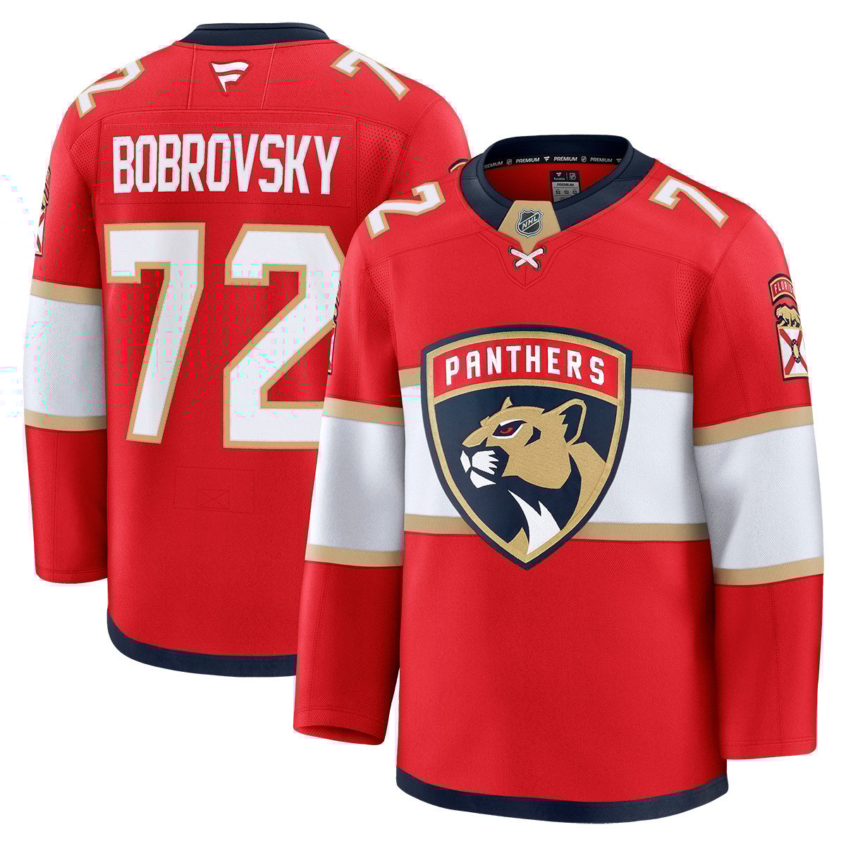 Florida Panthers #72 Sergei Bobrovksy Premium Authentic Home Jersey