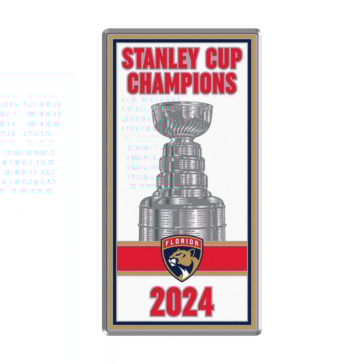 Florida Panthers 2024 Stanley Cup Champions Replica Banner Pin