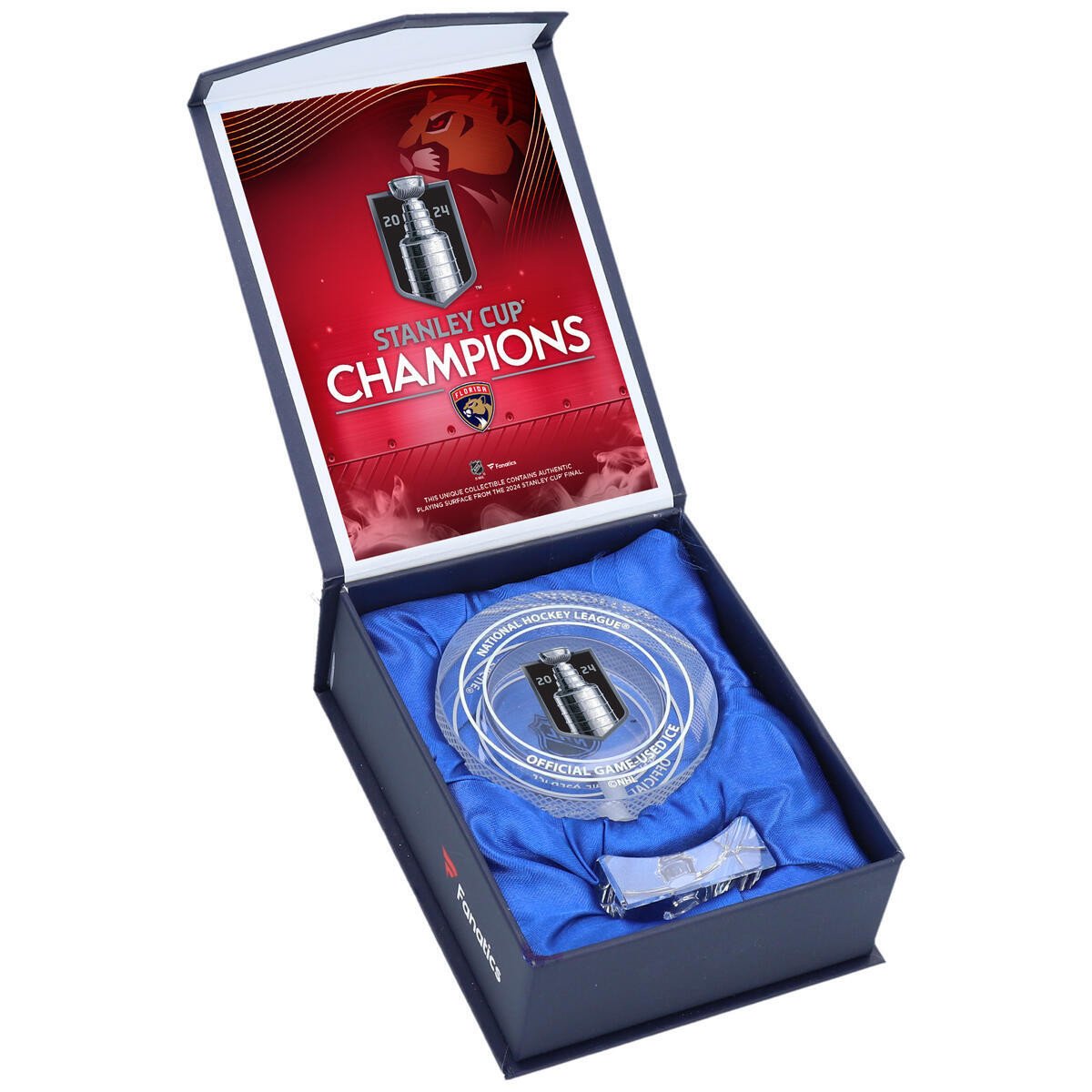 Florida Panthers Authentic 2024 Stanley Cup Champions Crystal Puck