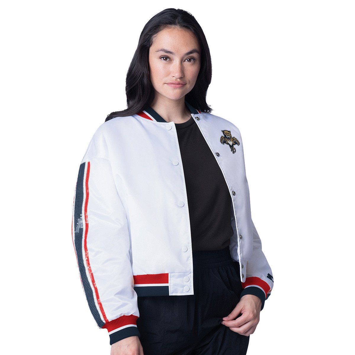 Florida Panthers Women's Double Coverage Crop Varsity Jacket