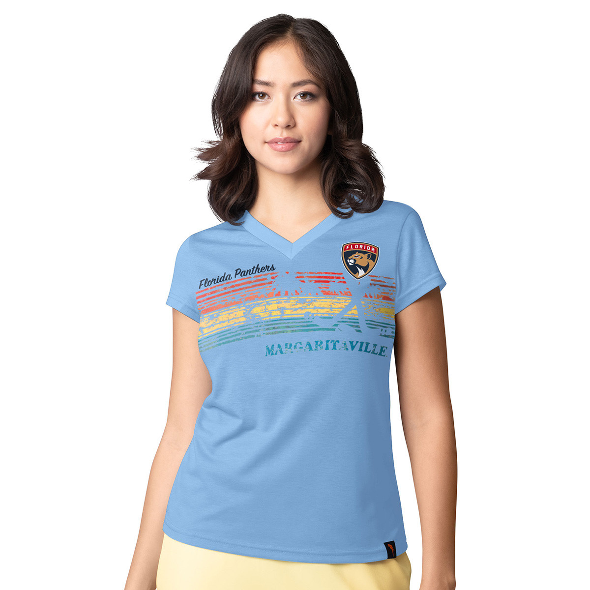 Florida Panthers Women's Margaritaville Sunset V-Neck T-Shirt