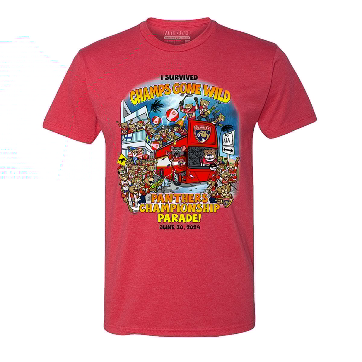 Florida Panthers I Survived Champs Gone Wild Parade T-Shirt