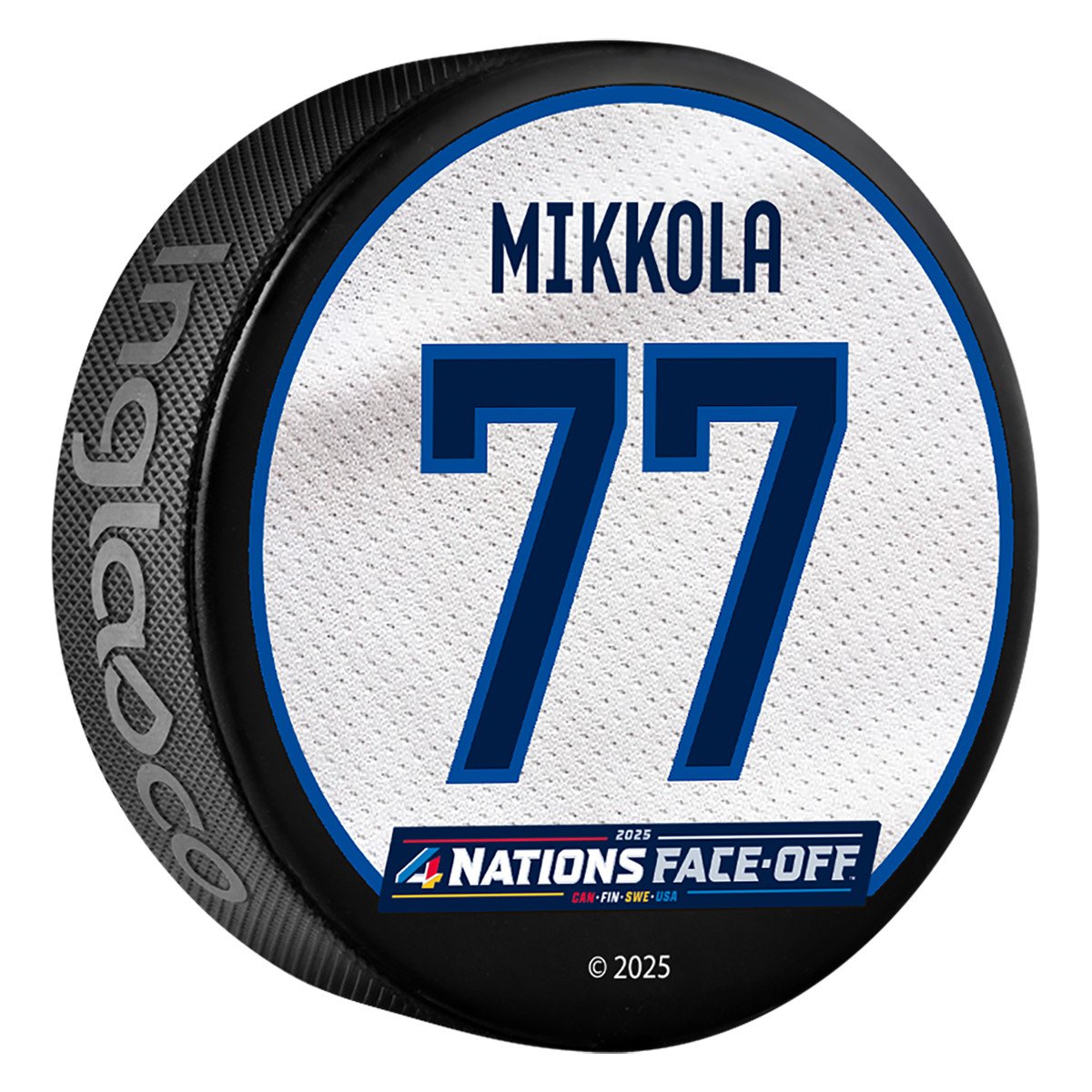 NHL 4 Nations Finland #77 Niko Mikkola Puck
