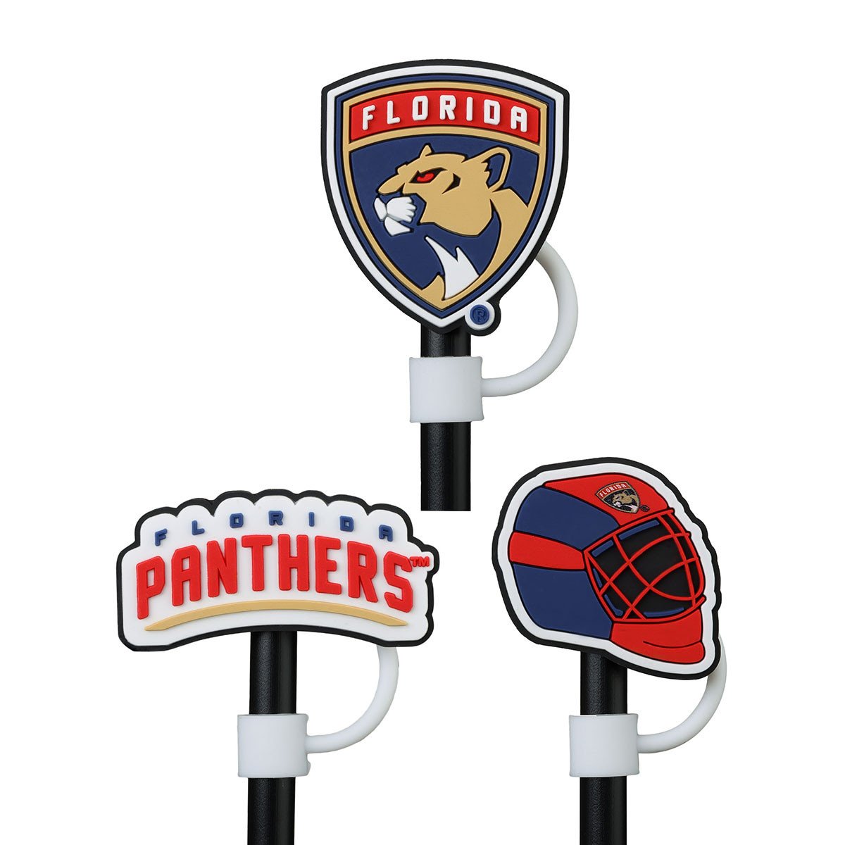 Florida Panthers 3 Pack Straw Toppers
