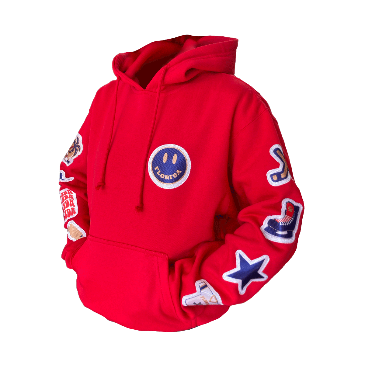 Florida Panthers Leaping Cat Patches Hooded Sweatshirt