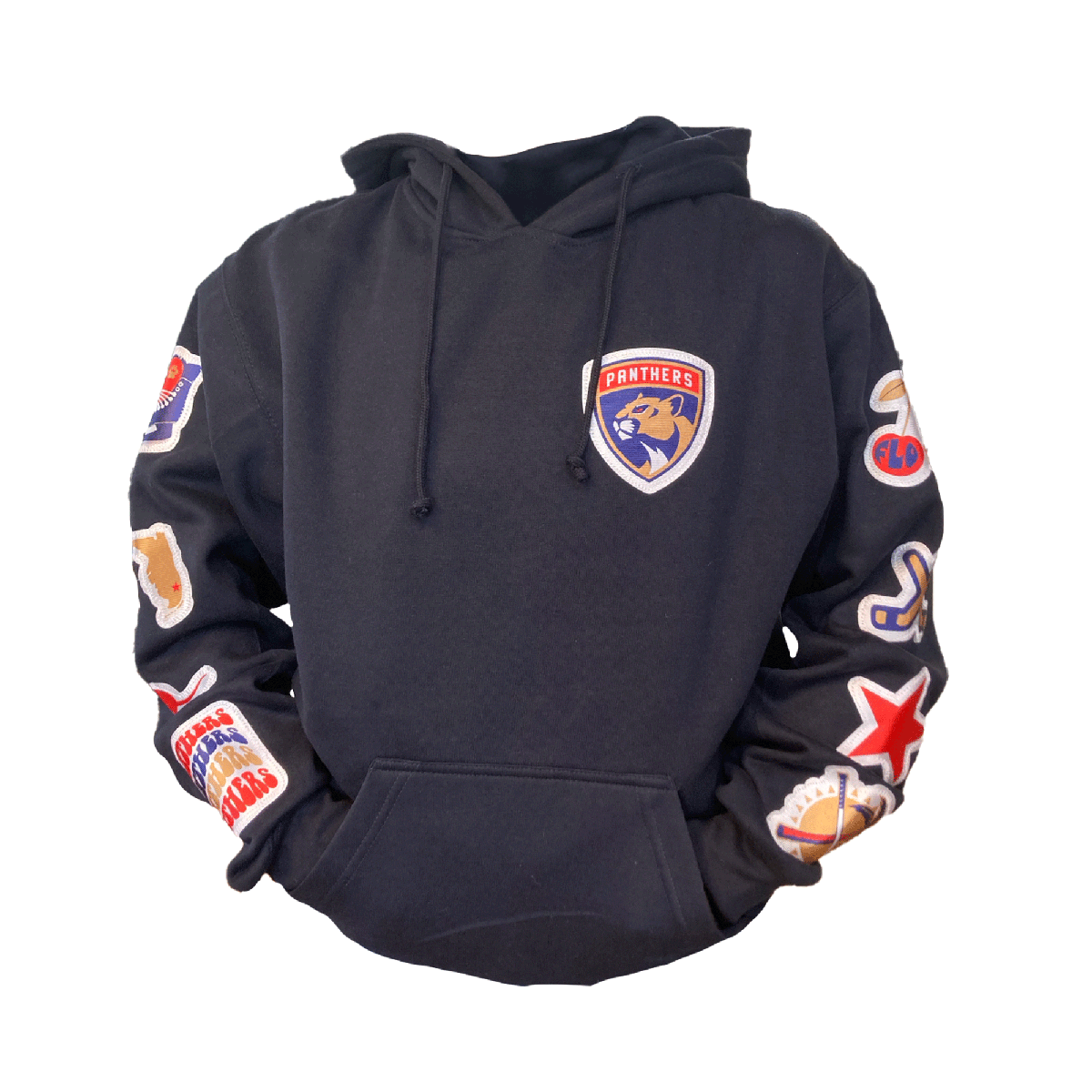Florida Panthers Shield Patches Navy Hooded Sweatshirt