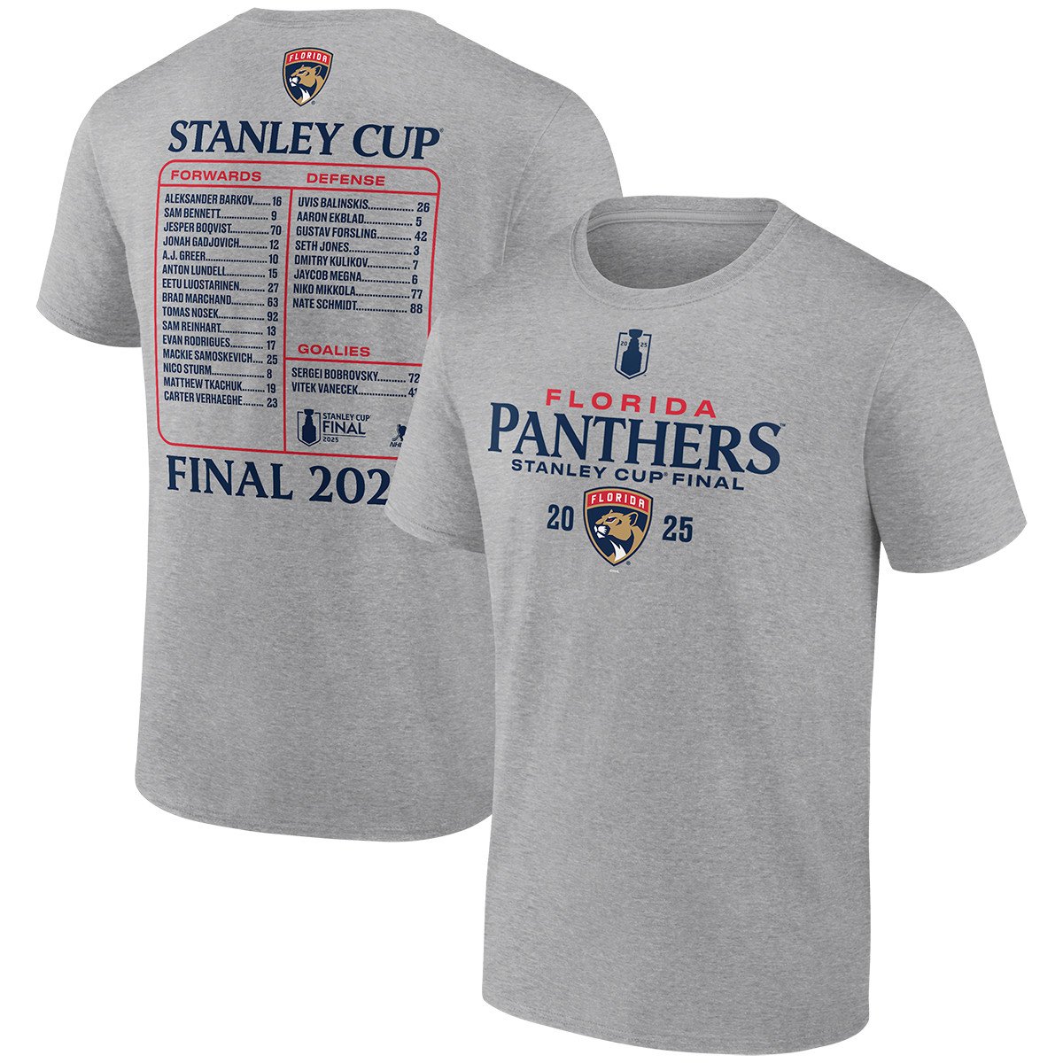 Florida Panthers 2025 Stanley Cup Final Roster T-Shirt