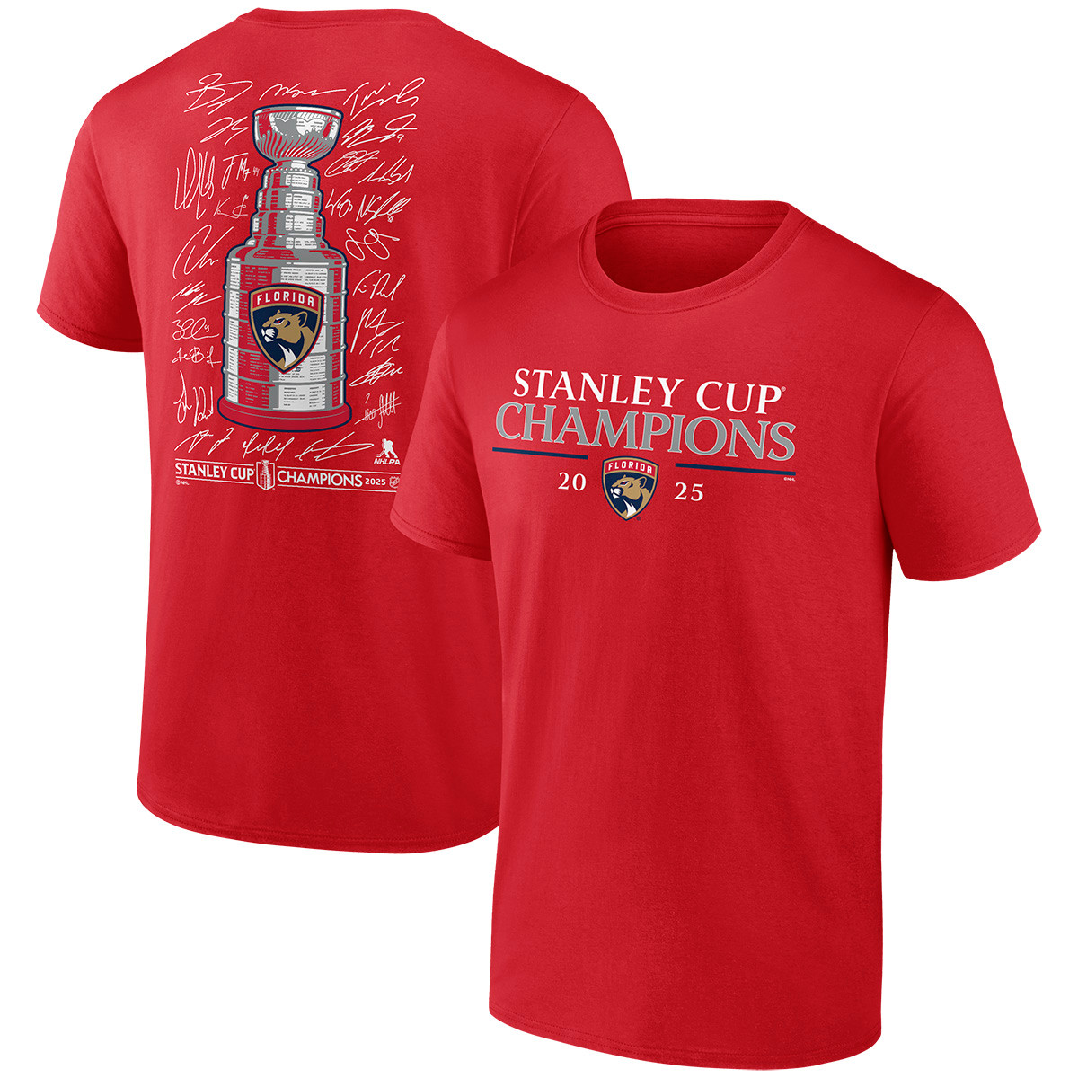 Florida Panthers 2025 Stanley Cup Champions Signature Roster T