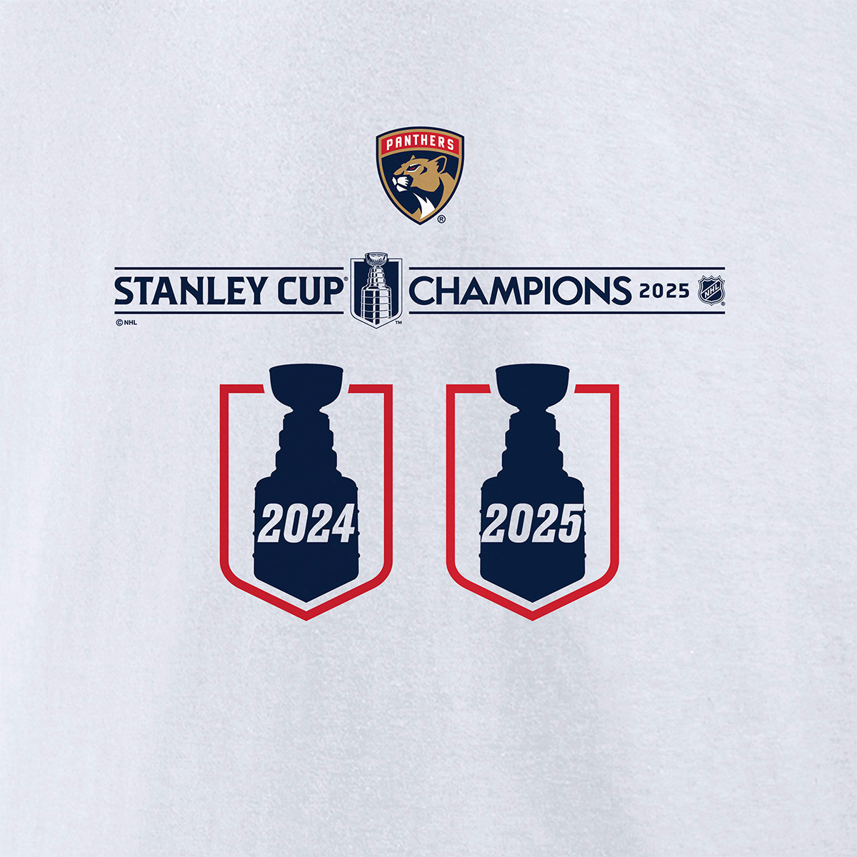 Florida Panthers 2024-2025 Back-to-Back Stanley Cup Champions Top Line Long Sleeve T-Shirt