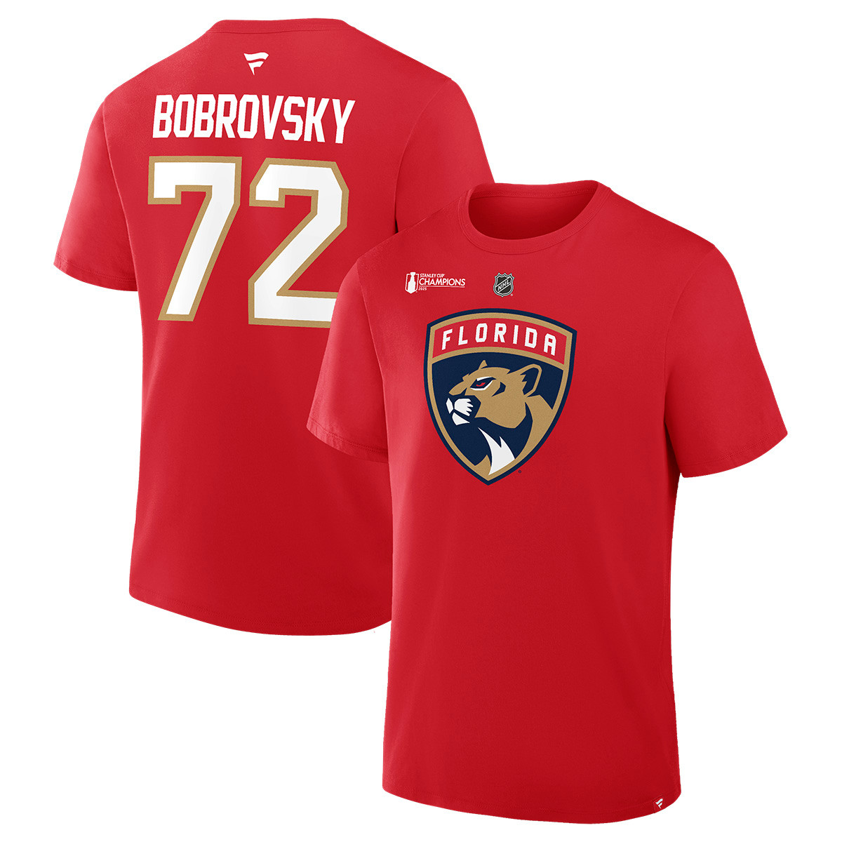Florida Panthers 2025 Stanley Cup Champions #72 Sergei Bobrovsky T-Shirt