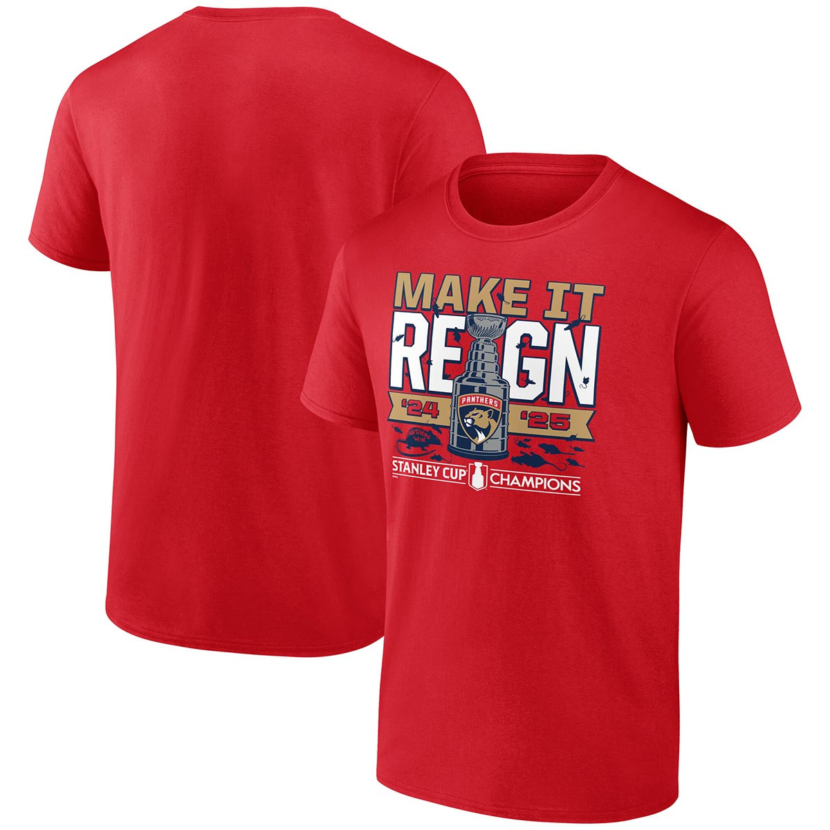 Florida Panthers 2024-2025 Back-to-Back Stanley Cup Champions Make It Reign T-Shirt
