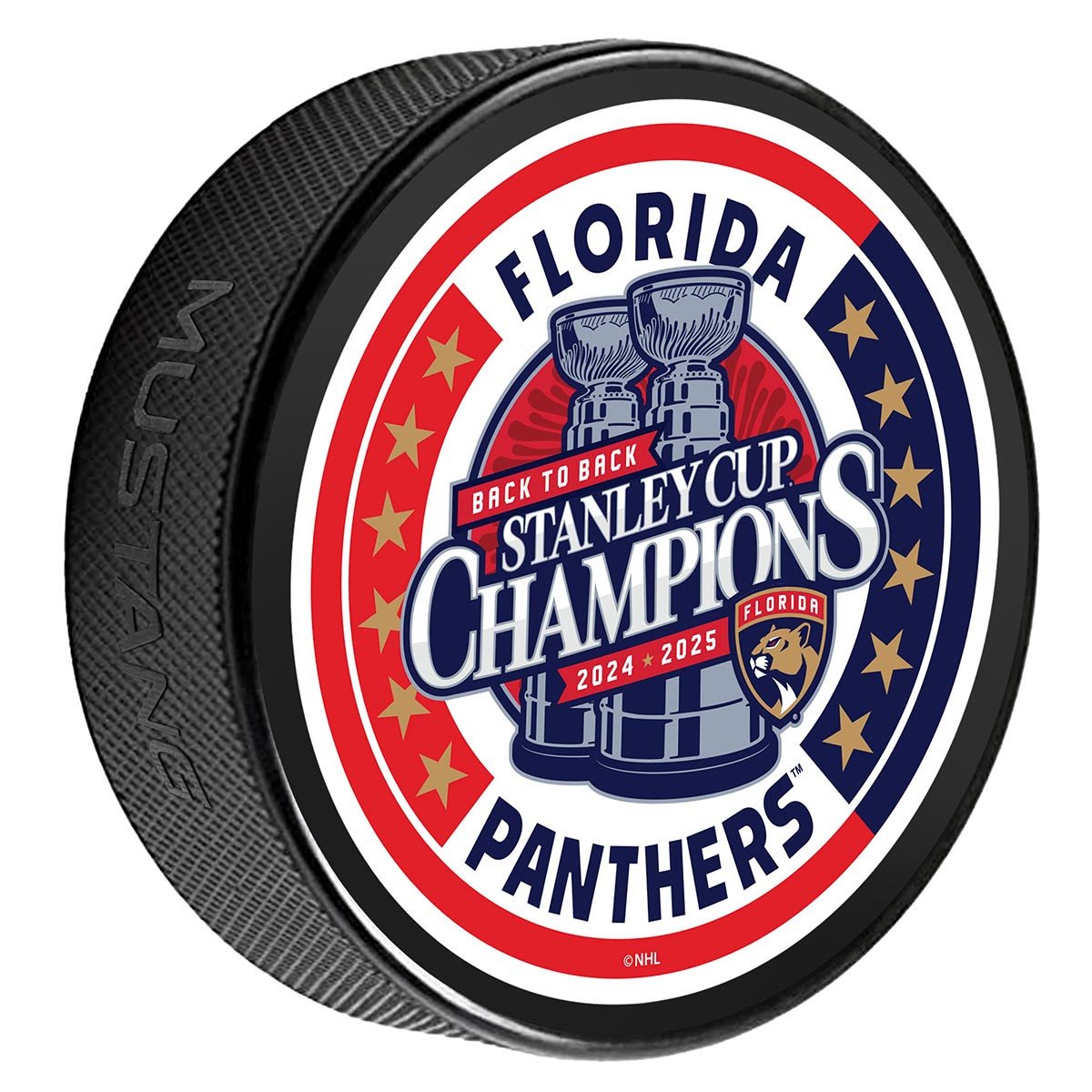 Florida Panthers 2024-2025 Back-to-Back Stanley Cup Champions Face Off Puck