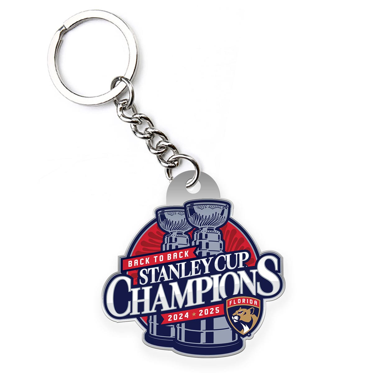 Florida Panthers 2024-2025 Back-to-Back Stanley Cup Champions Logo Keychain