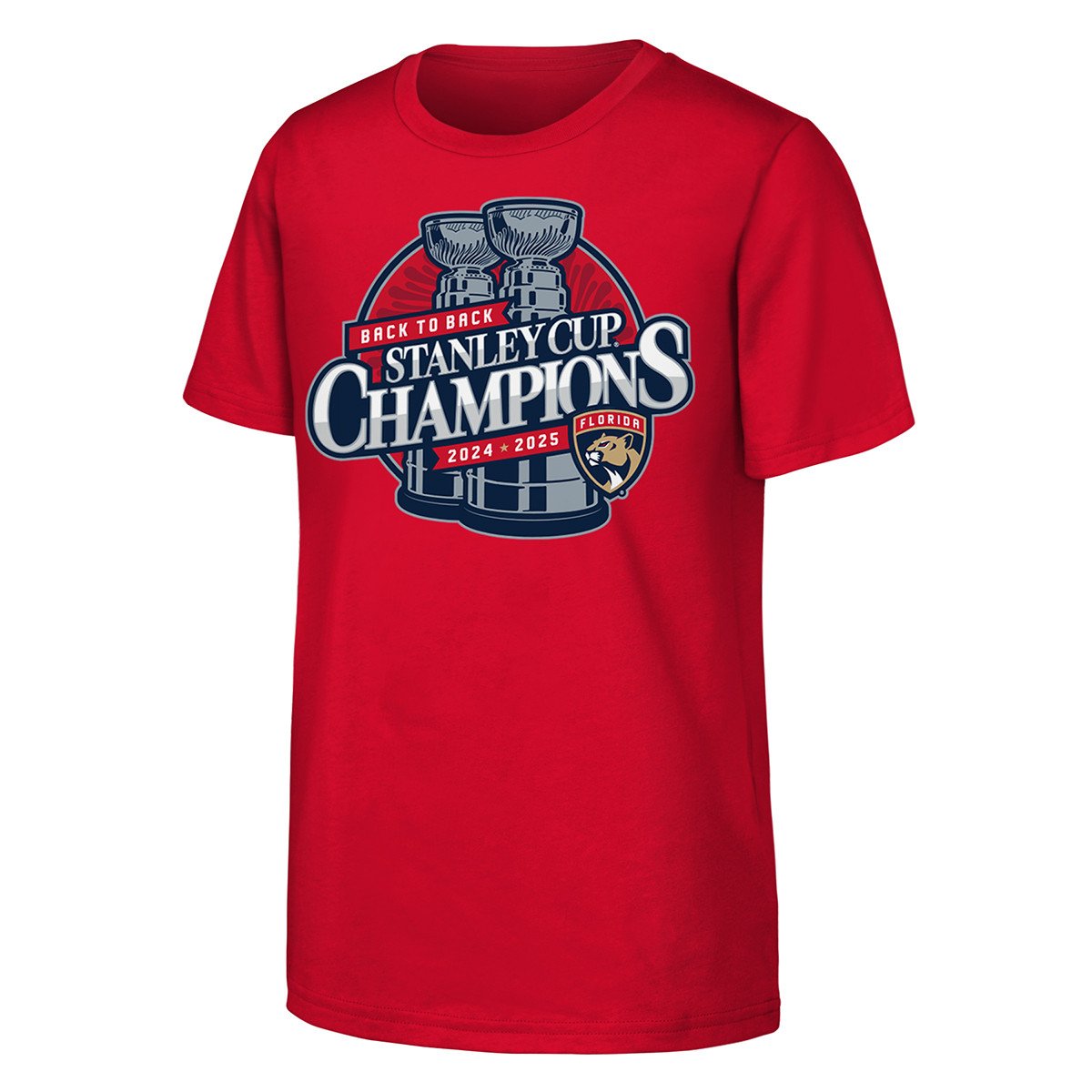 Florida Panthers Youth 2024-2025 Back-to-Back Stanley Cup Champions T-Shirt