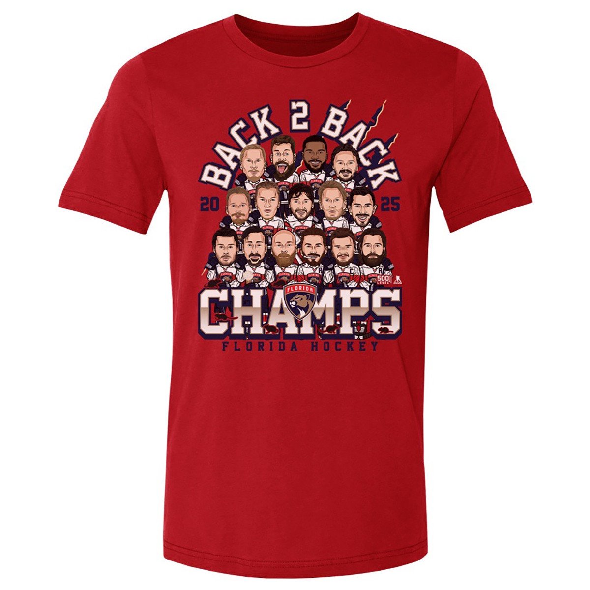 Florida Panthers 2024-2025 Back-to-Back Stanley Cup Champions Bobblehead T-Shirt