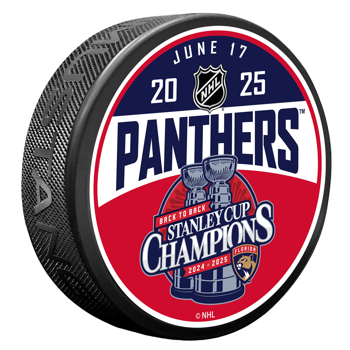 Florida Panthers 2024-2025 Back-to-Back Stanley Cup Champions Rise Puck