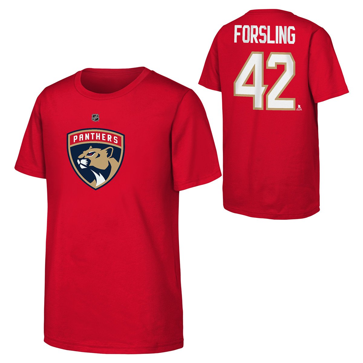 Florida Panthers Youth #42 Gustav Forsling Name & Number Shirt