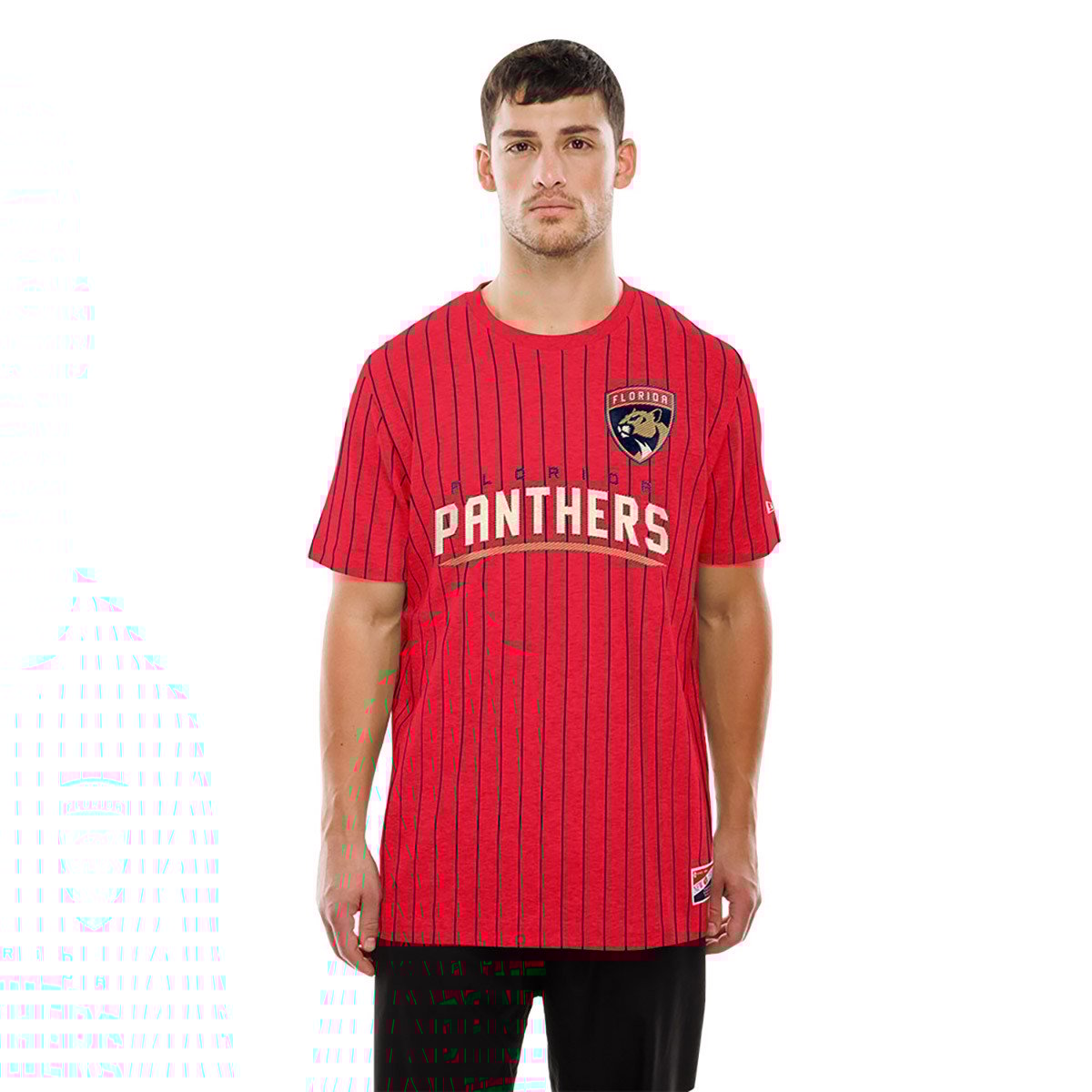 Florida Panthers Red Throwback Pinstripe T-Shirt