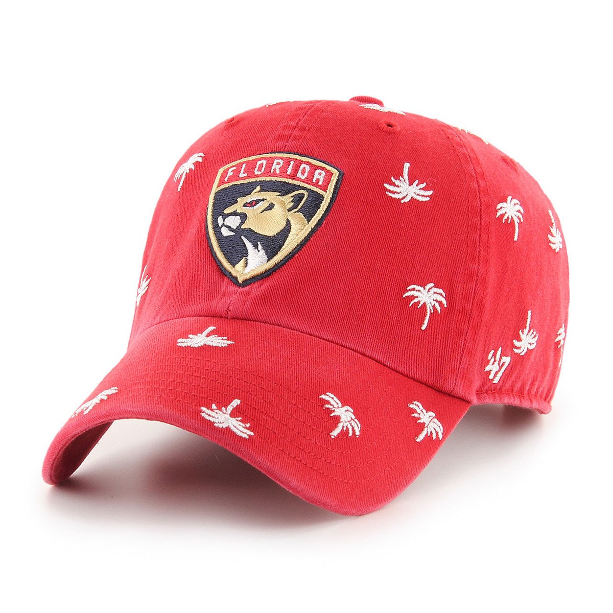 Florida Panthers Confetti Palm Tree Clean Up Red Cap